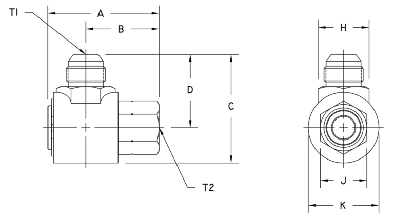 9S6J8-PF6 | 9S-90 Degree Swivel | Hydraulic Fitting